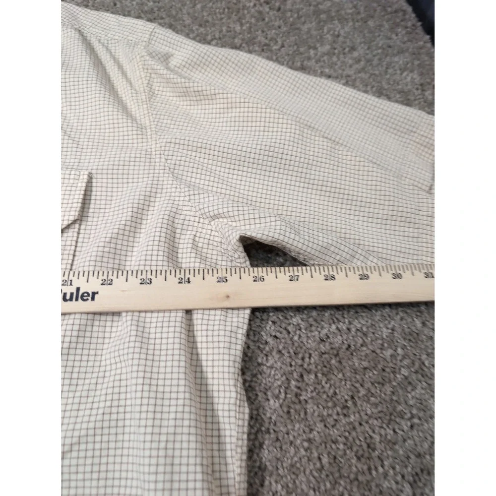 Polo Ralph Lauren Mens XL Short‎ Sleeve Button Down Shirt Tan Brown Check Cotton
